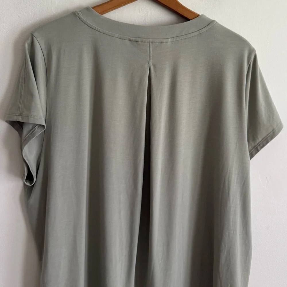 Athleta Gray Green Relaxed Crew Neck Boxy Modal Blend Tee - Picture 7 of 7